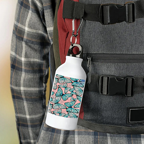 Фляга No Brand Бабочки 500 мл Белый (flyaga-t-6)