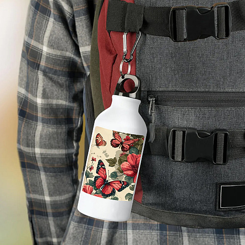 Фляга No Brand Бабочки 500 мл Белый (flyaga-t-7)