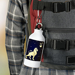 Фляга No Brand Лев Знак зодиака 500 мл Белый (flyaga-kk-28)