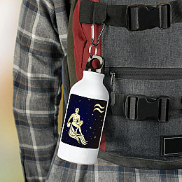 Фляга No Brand Водолей Знак зодиака 500 мл Белый (flyaga-kk-29)