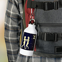 Фляга No Brand Близнецы Знак зодиака 500 мл Белый (flyaga-kk-31)