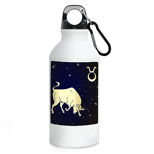 Фляга No Brand Телец Знак зодіаку 500 мл Білий (flyaga-kk-34)