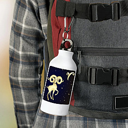 Фляга No Brand Овен Знак зодиака 500 мл Белый (flyaga-kk-36)