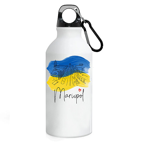 Фляга No Brand Mariupol город Украины 500 мл Белый (flyaga-mix-146)