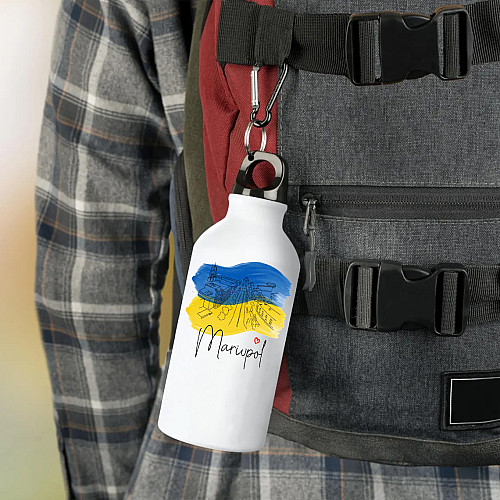 Фляга No Brand Mariupol город Украины 500 мл Белый (flyaga-mix-146)