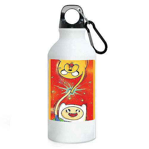 Фляга No Brand Время приключений с Финном и Джейком 500 мл Белый (flyaga-mylt-01)