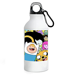 Фляга No Brand Время приключений с Финном и Джейком 500 мл Белый (flyaga-mylt-3)