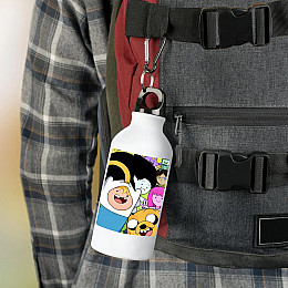 Фляга No Brand Время приключений с Финном и Джейком 500 мл Белый (flyaga-mylt-3)