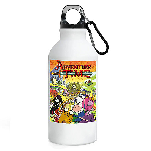 Фляга No Brand Время приключений с Финном и Джейком 500 мл Белый (flyaga-mylt-4)