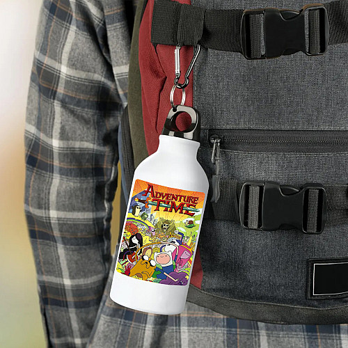 Фляга No Brand Время приключений с Финном и Джейком 500 мл Белый (flyaga-mylt-4)