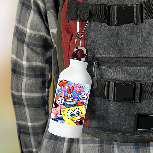 Фляга No Brand Губка Боб 500 мл Белый (flyaga-mylt-8)