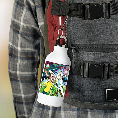 Фляга No Brand Рик и Морти 500 мл Белый (flyaga-mylt-15)