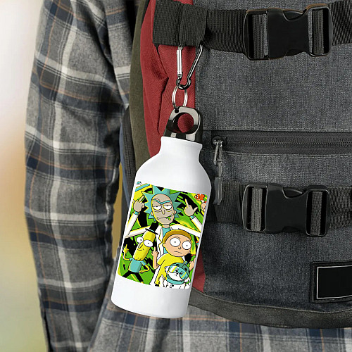 Фляга No Brand Рик и Морти 500 мл Белый (flyaga-mylt-16)