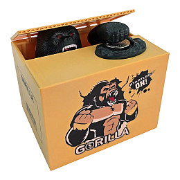 Интерактивная копилка No Brand Gorilla 12x10x9 см Бежевый (DN36743)
