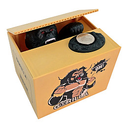 Интерактивная копилка No Brand Gorilla 12x10x9 см Бежевый (DN36743)