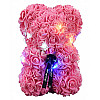 Мишка из роз с подсветкой No Brand 3D Teddy Flower 25 см Розовый (2104618745)