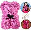 Мишка из роз с подсветкой No Brand 3D Teddy Flower 25 см Розовый (2104618745)
