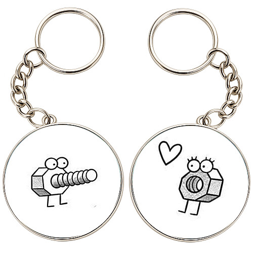 Брелоки парные No Brand 32 мм Разноцветный (2br-20)