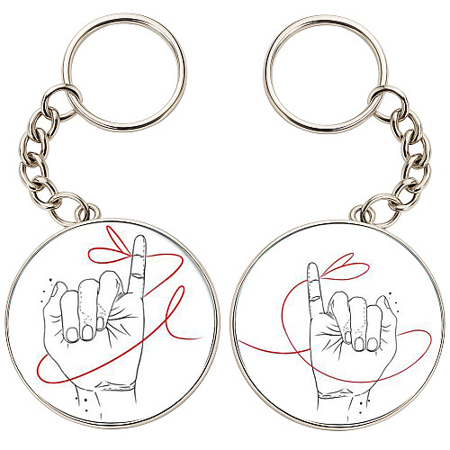 Брелоки парные No Brand 32 мм Разноцветный (2br-21)