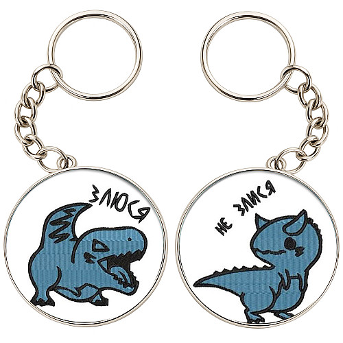 Брелоки парные No Brand 32 мм Разноцветный (2br-24)