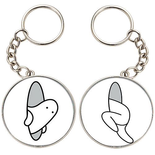 Брелоки парные No Brand 32 мм Разноцветный (2br-40)