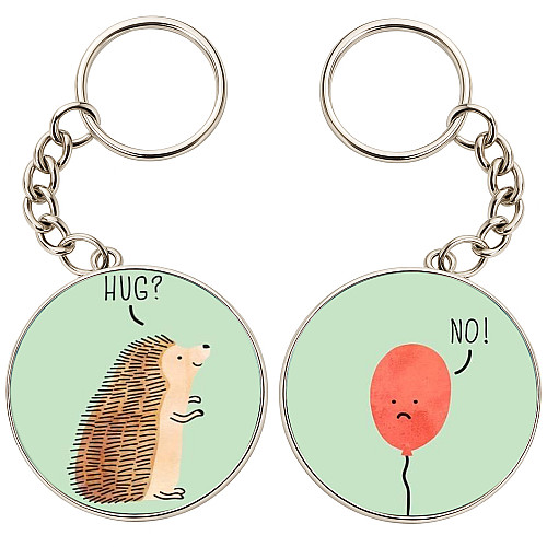 Брелоки парные No Brand 32 мм Разноцветный (2br-42)