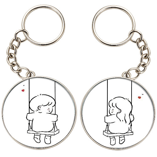 Брелоки парные No Brand 32 мм Разноцветный (2br-48)