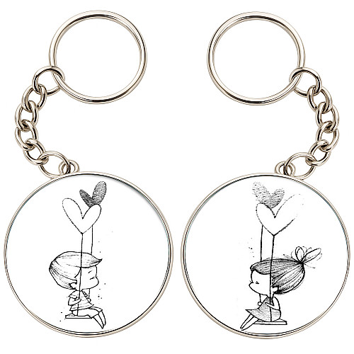 Брелоки парные No Brand 32 мм Разноцветный (2br-111)