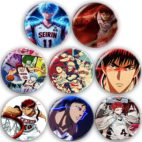 Набір значків No Brand Баскетбол куроко 56 мм 8 шт Різнокольоровий (zn-6)