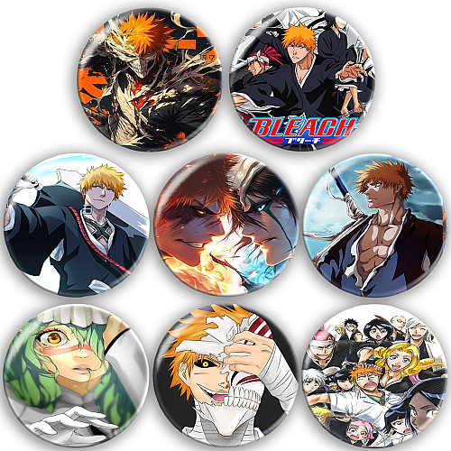 Набір значків No Brand Бліч 56 мм 8 шт Різнокольоровий (zn-10)