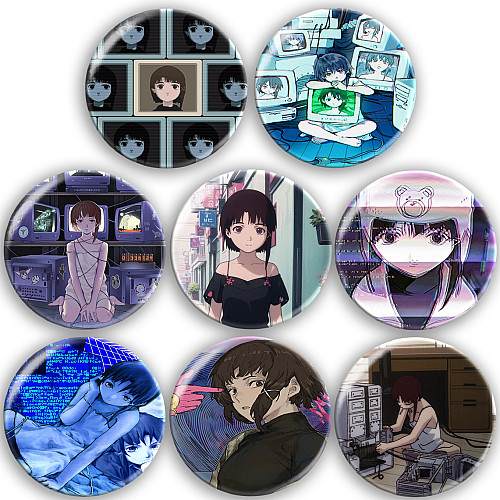 Набір значків No Brand Експерименти Лейн 56 мм 8 шт Різнокольоровий (zn-17)