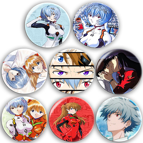 Набір значків No Brand Євангеліон 56 мм 8 шт Різнокольоровий (zn-18)
