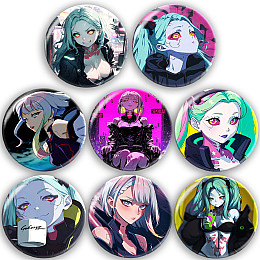 Набір значків No Brand Кіберпанк 56 мм 8 шт Різнокольоровий (zn-22)