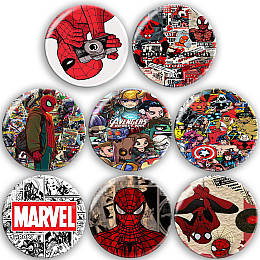 Набір значків No Brand Марвел 56 мм 8 шт Різнокольоровий (zn-29)
