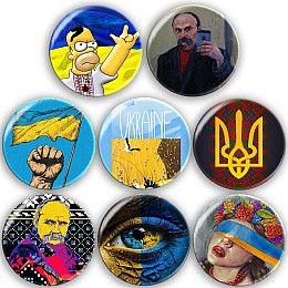 Набір значків No Brand Патріот 56 мм 8 шт Різнокольоровий (zn-35)