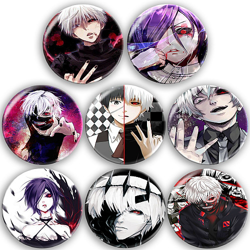 Набір значків No Brand Токійський гуль 56 мм 8 шт Різнокольоровий (zn-45)