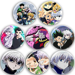 Набір значків No Brand Хантер х Хантер 56 мм 8 шт Різнокольоровий (zn-47)