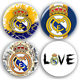 Набір значків No Brand Real Madrid футбольна команда 56 мм 4 шт Різнокольоровий (zn-61)
