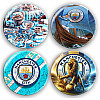 Набір значків No Brand Manchester city футбольна команда 56 мм 4 шт Різнокольоровий (zn-63)