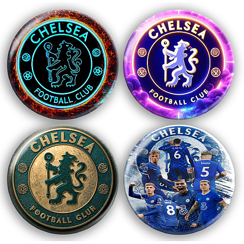 Набір значків No Brand Chelsea футбольна команда 56 мм 4 шт Різнокольоровий (zn-65)