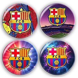 Набір значків No Brand Barcelona футбольна команда 56 мм 4 шт Різнокольоровий (zn-66)