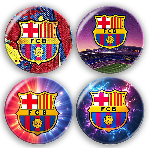 Набір значків No Brand Barcelona футбольна команда 56 мм 4 шт Різнокольоровий (zn-66)