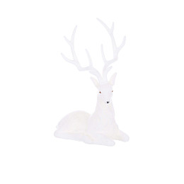 Новогодняя декоративная фигурка Bona Di ЦБ-00286967 Олень 20.5x15 см Белый (SKT001091577)