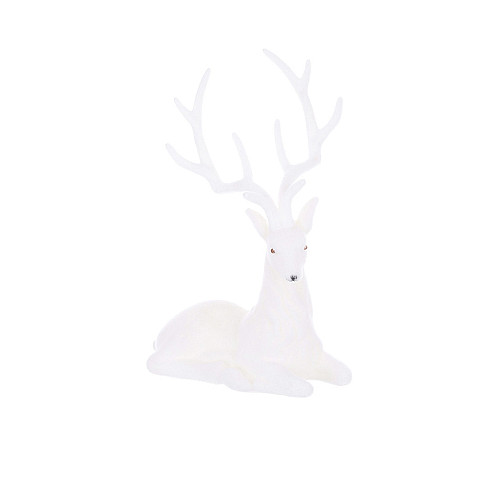 Новогодняя декоративная фигурка Bona Di ЦБ-00286967 Олень 20.5x15 см Белый (SKT001091577)