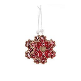 Набор новогодних украшений BonaDi ЦБ-00286960 Снежинка 8 см 2 шт Красный (SKT001091570)