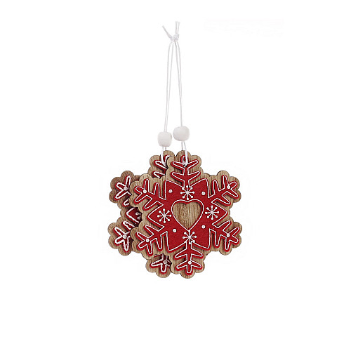 Набір новорічних прикрас BonaDi ЦБ-00286960 Сніжинка 8 см 2 шт Червоний (SKT001091570)