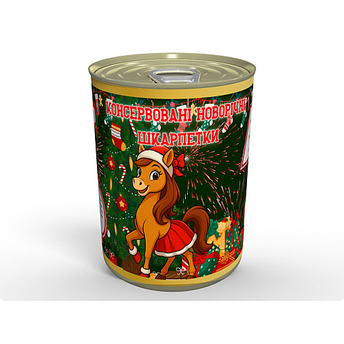 Новогодние консервированные женские носки Mine Год Коня 2026 36-40 Разноцветный (hub_v09mdu)