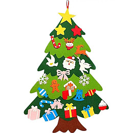 Настінна фетрова новорічна ялинка No Brand 95х70 см Різнокольорова (2104618882)