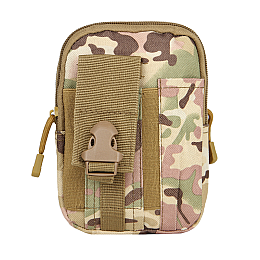 Подсумок тактичний з липучкою та ремінцями AOKALI Outdoor A50 160 х 120 х 50 мм для мобільного телефону 6" Камуфляж CP