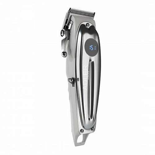 Машинка для стрижки на аккумуляторе Adler AD 2831 с дисплеем серебристая